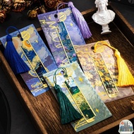 KATAKAN Metal Bookmark, Oil Painting Metal Reading Book Clip, High Quality Sunflower Lotus Hollow Bo