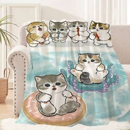 ผ้าห่มนุ่มลายการ์ตูนแมว M-Mofusand น่ารัก สำหรับโซฟาในห้องนั่งเล่น ออฟฟิศ ห้องนอน อบอุ่น ของขวัญวันเ
