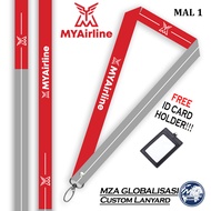 2 DESIGN LANYARD MY Airline + FREE ID Card Holder| PREMIUM QUALITY MY Airline LANYARD