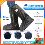 Premium Rain Shoe Cover Anti-Slip Boot Hujan kasut Rain Shoe Rubber Waterproof Motorcycle Bike Refle