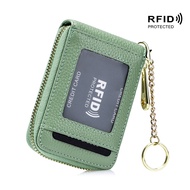 Women's Small Credit Card Wallet RFID Blocking Credit Card Holder Zipper Card Case