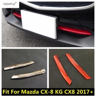 2PCS Car Front Bumper Grill Grille Strip Cover Trim For Mazda CX-8 KG CX8 2017 - 2021 ABS Chrome / R