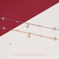 L'amour 四葉草幸運手鏈 (白金色)