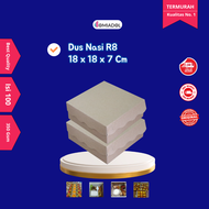 Box Dus Nasi Kotak R8 Kraft Premium - Ukuran 18x18x7 (100 Pcs)
