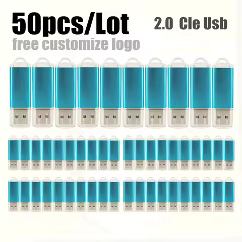 50PCS Free Custom LOGO USB Flash Drive 4GB 8GB 2.0 High Speed Pen Drive Cle Usb16GB 32GB 64GB Pendri