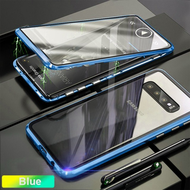 For Samsung Galaxy Note 8 9 10 Plus 10 Lite A51 A71 A81 A91 A50 A70 Phone Cover 360 ° Double Sided HD Magnetic Slim Tempered Glass Cover Shockproof Anti-drop Phone Case