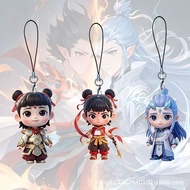 Lotus Root Cake cp Nezha Pendant2Momo the Demon Boy Cartoon Anime High-Value Phone Chain Nezha Ao Bi