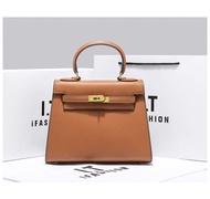 กระเป๋าผู้หญิงหนังแท้สีขาว Mini II Kelly กระเป๋าสะพายไหล่ข้างเดียวขนาดเล็กสำหรับใส่ของประจำวัน