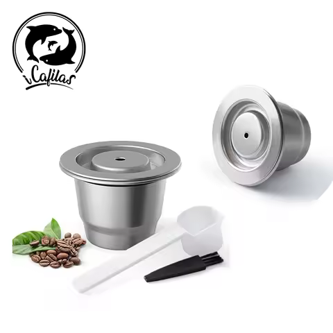 ICafilas Reusable Capsule Refillable Pod Crema Espresso Usage Reutilisable Coffee Filter For Nespres