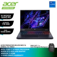 ACER Predator Helios Neo 16 PHN16-72-78NU Gaming Laptop - 16" WQSGA/i7-14700HX/16GB DDR5/1TB SSD/Nvi