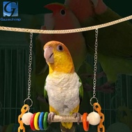 [Gazechimp] Bird Perch Wooden Swing Parrot Chew Toy Cage Hanger Standing Playground for Parakeet Con