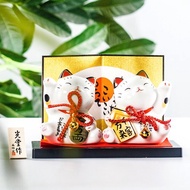 日本藥師窯彩繪財源廣進客似云來招財貓擺件生日開業喬遷送禮物