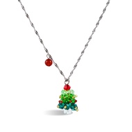 O'ptty O'peitty Heavy Industry High-End Water Wave Chain Necklace-Christmas Tree (9X9.8cm)