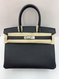 現貨Hermes Birkin 30 黑色啞光銀扣 togo K