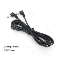 1m DC male to male Power Plug L-shaped 5.5X2.1mm 5.5*2.1 male 90 Right Angle Jack extend Cord Connec