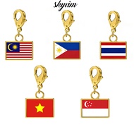 SKYRIM Malaysia Philippines Singapore Country Flag 10*6.6mm Charms Stainless Steel for Bracelet Fash