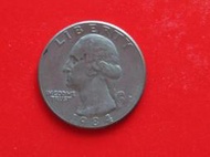 [大橋小舖] 美國1984年25美分(QUARTER  DOLLER)硬幣 / 直徑2.4公分 / 人頭與美國國海鵰圖案