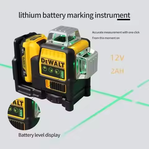 2025 Dewalt DW089LG 12 Lines 3 Sides*360 Degree Vertical 12V Lithium Battery Laser Level Horizontal 