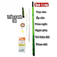 Cheap 3H Green Bamboo Hand Fishing Rod Combo Made of High Quality Carbon Material - Radio Fishing Ro