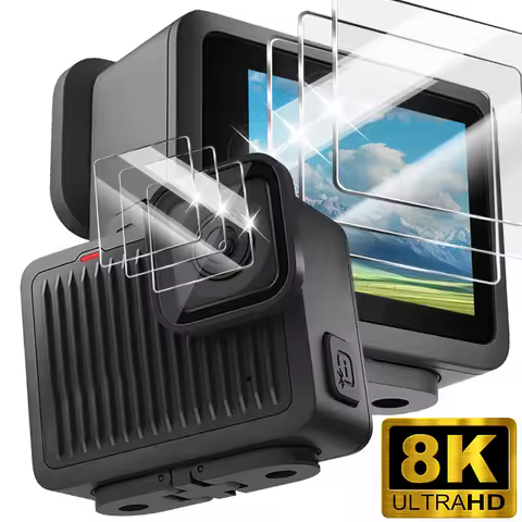 6 IN 1 Tempered Glass Film for GoPro Hero 4K Camera Screen Protector HD Clear Anti-Scrach Full Cover