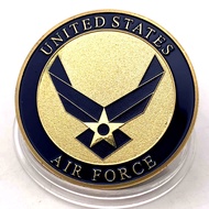 【金牌】美國飛虎隊鍍金紀念幣 收藏空軍軍迷紀念章硬幣戰斗機金幣