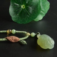 【雅蓮】天然岫玉天青凍蓮蓬吊墜項鏈