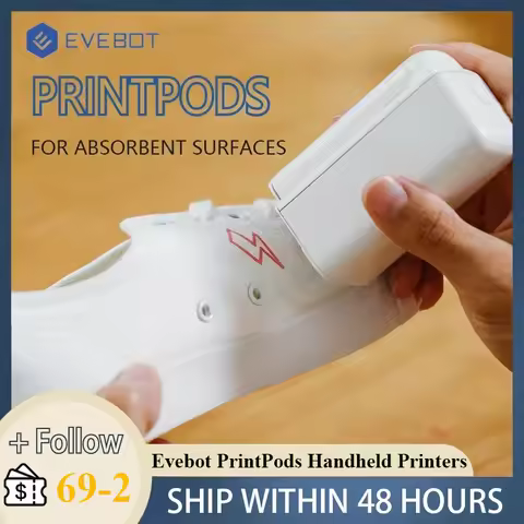 EVEBOT PrintPods Handheld Printer Mini Portable Inkjet Tattoo Printer with Ink Cartridge WiFi Connec