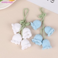 VHDD Crochet Flowers Plant Keychain Artificial Flowers Hanging Decoration Wedding Gift Car Pendant Keychain Knitted Flower SG