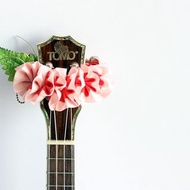 烏克麗麗花環 夏威夷熱帶花 緞帶 雞蛋花 烏克麗麗背帶