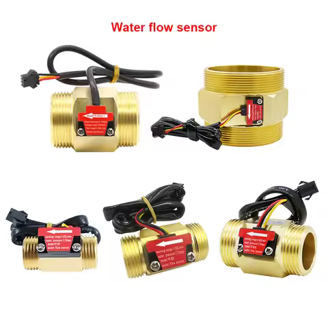 DC3.5-24V Water Flow Sensor Brass Liquid Flowmeter Fluid Flow Sensor Switch 1.75MPa 1/2" 3/4" 1" 2" 