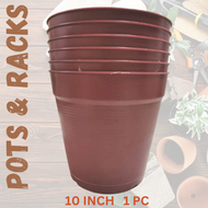 10 INCH HARD ROUND POT BIG POTS FOR INDOOR AND OUTDOOR PLANT POT MALAKING PASO MAKAPAL RED 1 PC