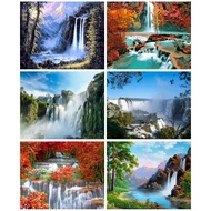 RUOPOTY 60x75cm/50x65cm/40x50cm Frame Oil Painting By Numbers Waterfall Landscape Acrylic DIY Frame 