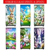 1 Door And 2 Door Refrigerator Stickers, Rabbit MOTIF WC Door Stickers