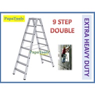 9 Steps PAPATOOLS Aluminium Double Sided Ladder / Tangga 9 Steps