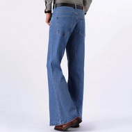 Men's Fashion Retro Big Flared Pants Loose Denim Flared Pants Men's Wide Legs Jeans