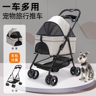 🚢Pet Stroller Dog Cat Teddy Baby Stroller out Small Pet Dog Car Lightweight Detachable Cage Folding