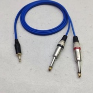 New Audio cable hp to mixer jack 3.5mm stereo to 2 akai 6.5mm male 50-5 M - 50Cm
