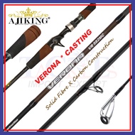 (5'8ft-6'6ft) 7KG Ajiking Verona Casting BC Baitcasting Fishing Rod Saltwater Joran Pancing
