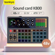 Bonkyo K800 48V sound card singing karaoke mixer direct recording