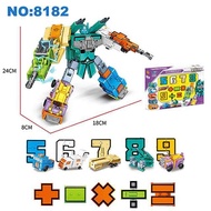 10PCS Transformation Number Robot Toy Building Blocks Deformation Pocket Morphers Educational Action