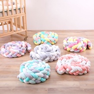 INS European Style Hand-Woven Four-Strand Twist Baby Bed Cover Anti-Collision Three-Strand Cotton Strips Babies' Bed-Baby Bumper Infant Baby Plush Bumper Bed Bedding Crib Cot