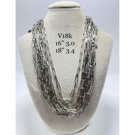 18K Saudi White Gold Paperclip Necklace PAWNABLE