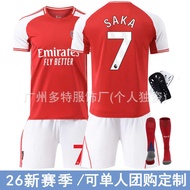 26 Arsenal Home Red No. 7 Saka Jersey 8 Ed High 9 Hot Sus 11 Martin Nelly Football Jersey Shipping O