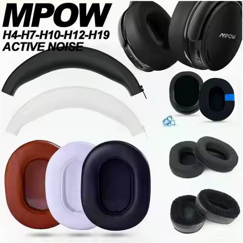 Replacement Earpad Mesh Cloth Memory Covers Sponge Soft Protein Ear Pads For Mpow H4 H7 H12 H19 H21A