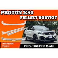 PROTON X50 FULLSET BODYKIT X50 FRONT V-LIP SIDE SKIRT REAR SKIRT DIFFUSER WITHOUT PAINT X50 ABS SKIR
