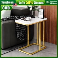 SideTable Coffe Table Meja Tepi Nordic Metal Iron Frame Supporting Marble-patterned Single/Double La