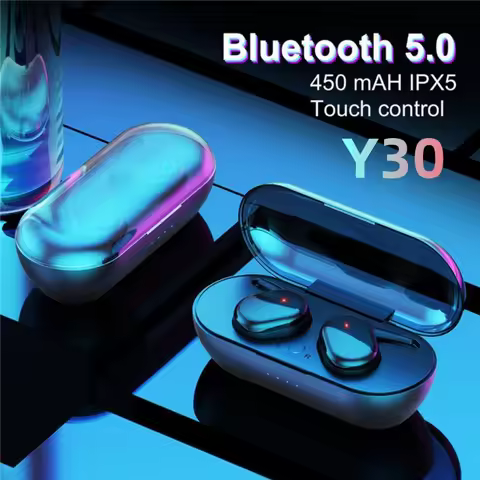 Y30 TWS Wireless Earphone Bluetooth 5.0 Headphone HiFi Sound Stereo Sport Earpods with Mic for IPhon
