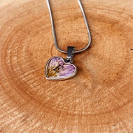 Chrysanthemum Initial Necklace - Initial Necklace - Custom Resin Initial Letter Necklace with Presse