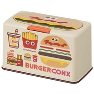 正版授權 日本帶回 SKATER BURGER CONX 漢堡 方型塑膠按壓彈蓋口罩盒 抽取面紙盒 衛生紙盒 口罩盒 塑膠盒 彈蓋盒 按壓盒 收納盒 置物盒 卡通盒