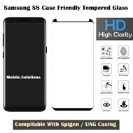 Samsung S8 / S8+ Plus Full Coverage Tempered Glass Case Friendly